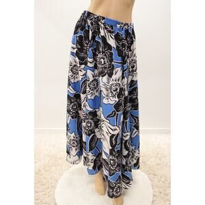 Flint & Moss Boho Colorful Floral Print Maxi Skirt Abstract Womens Medium Beachy